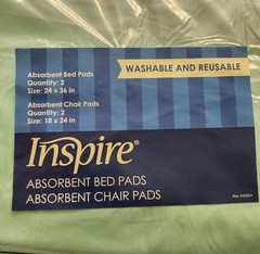 Inspire Washable & Reusable Absorbent 4 Bed Pads 24”X 36″+ 2 Chair Pads 18”x 24”
