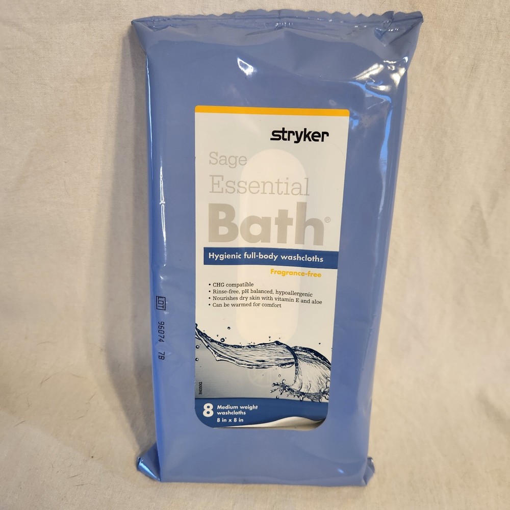 Stryker Sage Essential Bath Full-body Washcloth – Fragrance Free, 8 Count