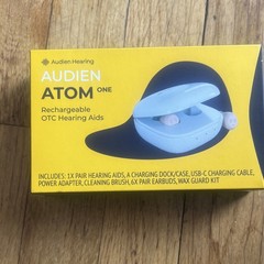 Audien Atom One Rechargeable CIC Hearing Aid Beige with Charging Dock
