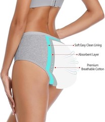 5 Pack High Absorbency Incontinence Underwear for Women Washable Leakproof Panti