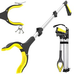 YOLOZAI 38″ Extra Long Grabber Tool with 360°Rotating 38 Inch – 1PCS, Yellow