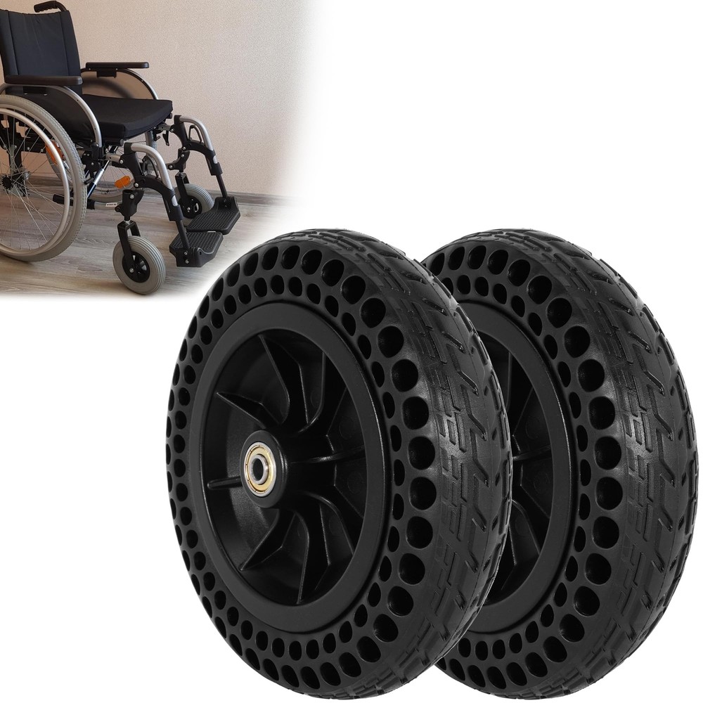8″x 1.8″ Electric Wheelchair Front Casters 8 Inch Honeycomb Solid Tire Wheel …