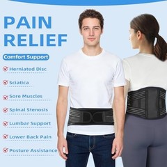 Adjustable Lumbar Support Back Brace for Lower Back Pain Relief – Breathable, St