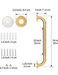 24 Inch anti Slip Shower Grab Bar Gold, 2PK Bathroom Grab Safety Bar 5-193