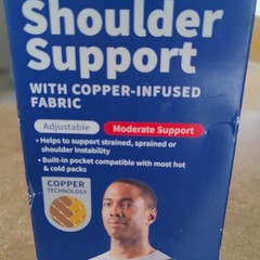 Walgreens Shoulder Support Brace Copper-Infused Adjustable, One Size