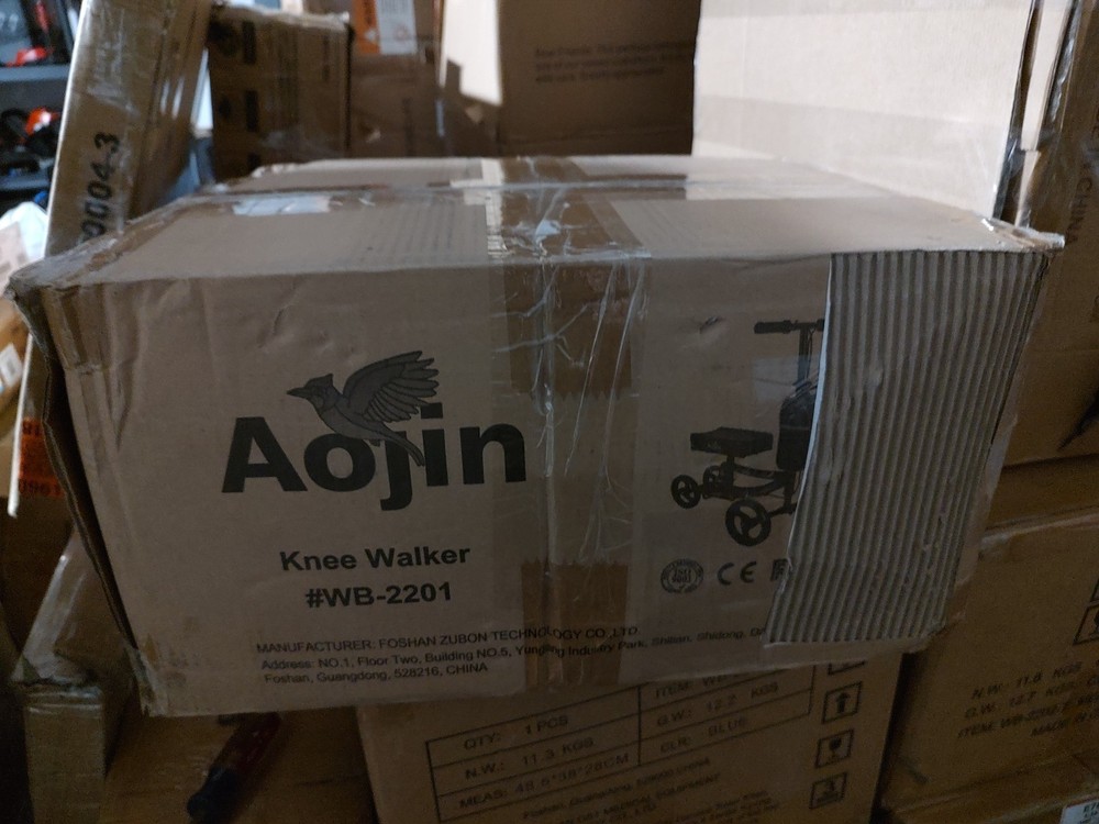 Blue Aojin Knee Scooter With Basket Preowned Excellent Condition