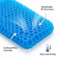 Honeycomb Gel Seat Cushion Blue – Cooling Orthopedic Pressure Relief Pad