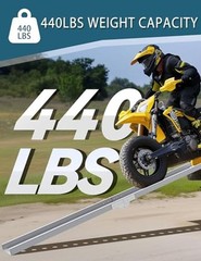 6FT Foldable Aluminum Motorcycle Loading Ramp, Black/6FT/440LBS/1PC/Foldable