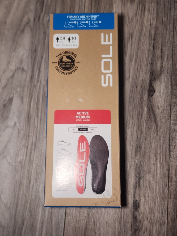SOLE Active Medium M 08 /W 10 Moldable Plantar Fasciitis Arch Relief Insoles
