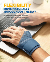 Wrist Brace with Soft-Touch Fabric, Breathable Compression Wrist Support for Dai