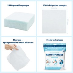 Travel-Ready 25 Pack Rinse-Free Bathing Wipes – Hypoallergenic & Moisturizing