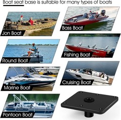 Aluminum Boat Seat Base, 7 x7 Inches, Boat Seat Pedestal Base Mount Plate, for 3