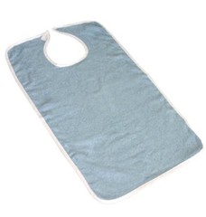 Pack of 6 Terry Adult Bibs with Hook and Loop Closure (Blue)
