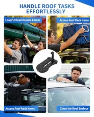 Car Door Step, Aluminum with 400lb Capacity, Anti-Slip Surface, Foldable for