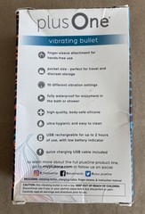 plusOne Vibrating Bullet Soft Touch Massager, 6”Vibration Settings, Waterproof