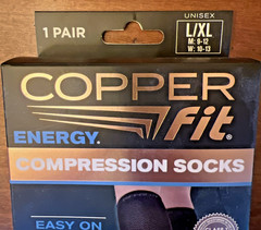1 Pair Truform + 1 Pr Copper Fit Compression Stockings Men/Women Black L/XL NEW