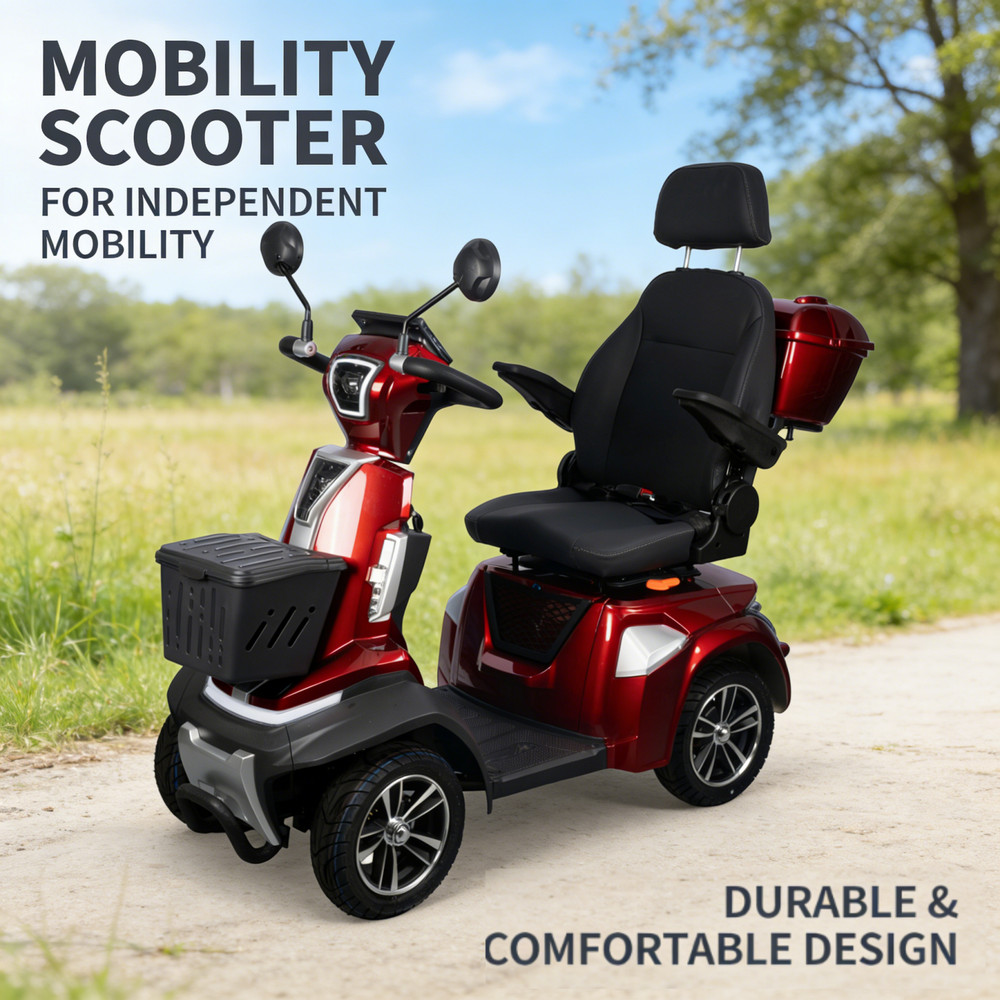 HS4W-B1R 500W Mobility Scooter for Seniors 48V 20Ah Maximum Range: 50-60 km
