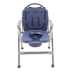 150kg/330.69 lbs Foldable Toilet Chair Stainless Steel Commode Chair for Seniors