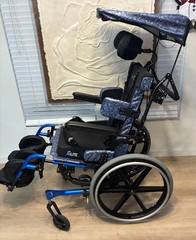 Quickie IRIS Tilt-in-Space Wheelchair 19×19 Frame 300lb Cap Sunrise Medical Blue