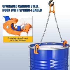 FAHKNS Chain Drum Lifter 2000lbs/1T Oil Barrel Clamp Material 2200lb
