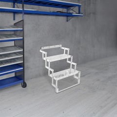 Aluminum Alloy Scissor Stairs Foldable Step Ladder 2 Steps Ladder for RV/Camper