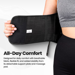 Lower Back Support Brace Adjustable Work Lumbar Belt for Pain Relief Men Women