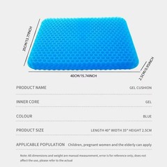 Honeycomb Gel Seat Cushion 2.5″ Thick Cooling Comfort Support for Chair Car