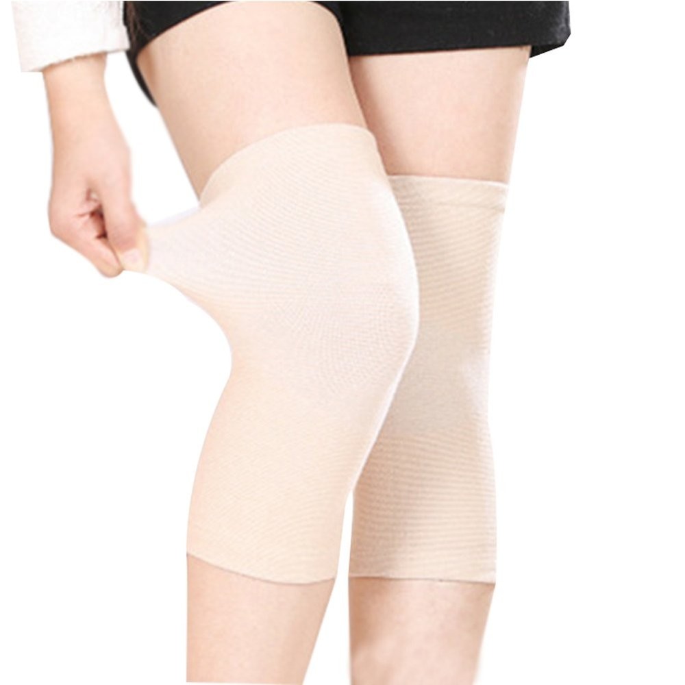 JUMISEE (One Pair) Cotton Knee Sleeves for Support, Small, Complexion