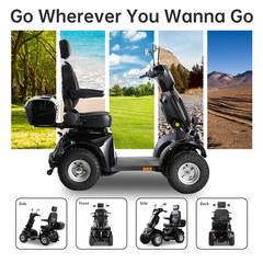 1000W Four-Wheel Mobility Scooter Heavy Duty All-Terrain Electric Scooter 600lbs