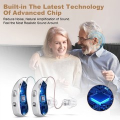 Rechargeable LCD Hearing Aids Sound Voice Enhancer Amplifier for Seniors Adults