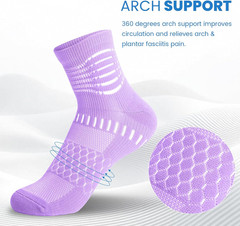 Ankle Compression Socks for Women Men Plantar Fasciitis Relief 3/5 Pairs Cushion