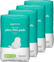 Ultra Thin Pads with Flexi-Wings for Periods, Long Length, Super Absorbency, Uns