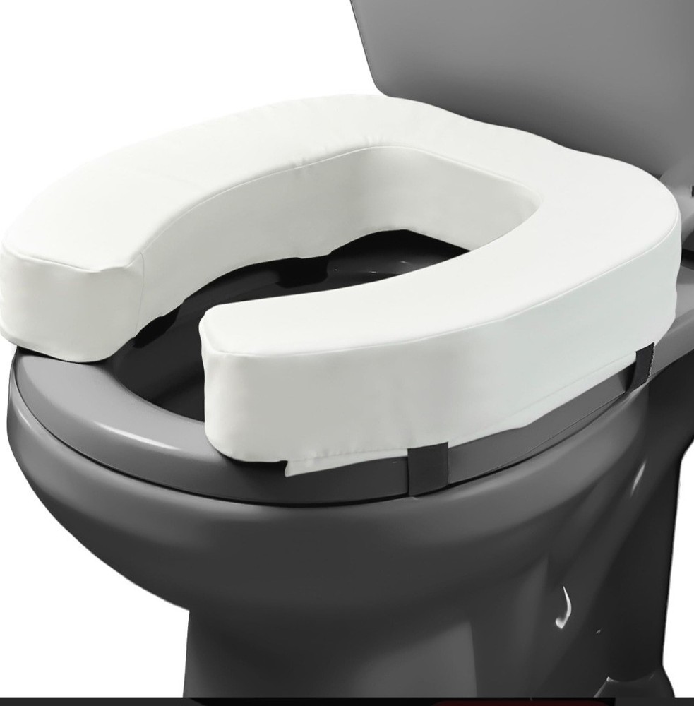 Lunderg Padded Seat Riser, Adds 3 inches. Universal Fit – FIRM FOAM White