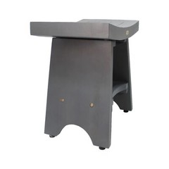 CoastalVogue 18 inch, Lunar Gray, Teak Shower Bench, Teak Bench for Shower, T…