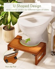 Bamboo Toilet Stool for Adults – 7 Inches Squat Step