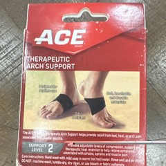 ACE Therapeutic Arch Support Adjustable Odor Resistant Black 1 Pair