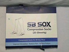 SB Sox Compression Socks 20-30Mmhg XL MEN 12-14+ WOMEN 13+Black NIB BOX DAMAGE