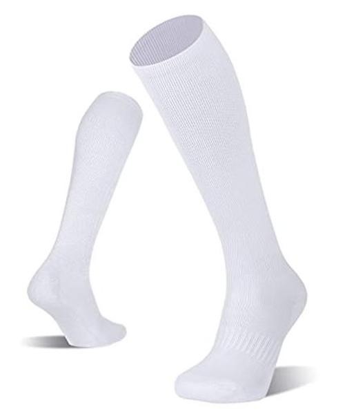 2/3 Pack Baseball Soccer Softball Socks for Kids Youth Medium White (2 Pack)