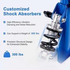 Aojin Knee Scooter Steerable Portable Walker 8″ Front Wheels Senior 300lb Blue