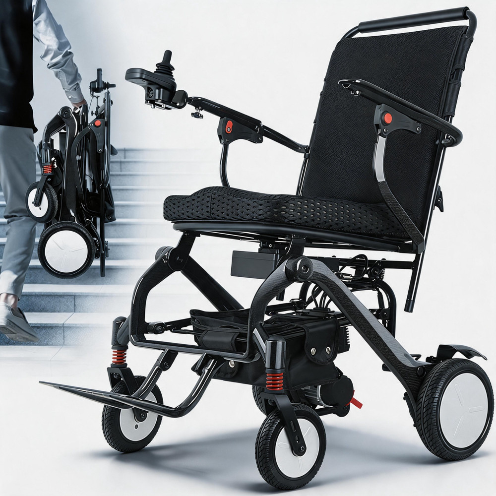 Ultra-Light Carbon Fiber Electric Wheelchair: 40lbs. 15 Miles.Zero Limits. FDA