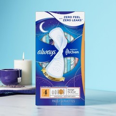 Always Infinity Feminine Pads for Women, Flexfoam with Wings, Size 4