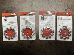 40 Count Size 312 1.45V Hearing Aid Batteries A312 PR41 Zinc air Mercury free