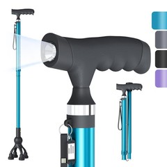 Walking Cane with LED Light for Seniors Men Women, Adjustable Folding Canes f…