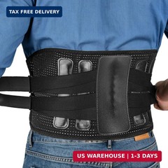 Back Brace, Adjustable Lumbar Support Belt for Men and Women | Heavy Duty Compre