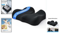 Large Ergonomic Memory Foam Cushion for Ultimate Comfort & Pain Relief – 19x17x5