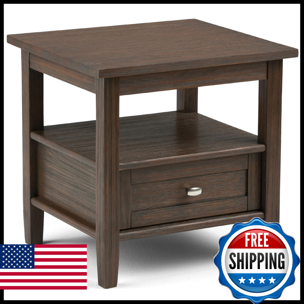 Simplihome Warm Shaker End – 20 Wide X 20 High Solid Wood Side In Farmhouse
