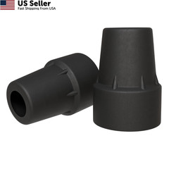 Gadgetime USA Cane Tips (Pack of 2) – 3/4″ Heavy Duty Rubber 0.75 Inch, Black