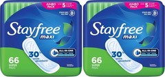 Maxi Pads for Heavy Flow – 132ct Pack with Tri-Block Odor Control & Flexibility