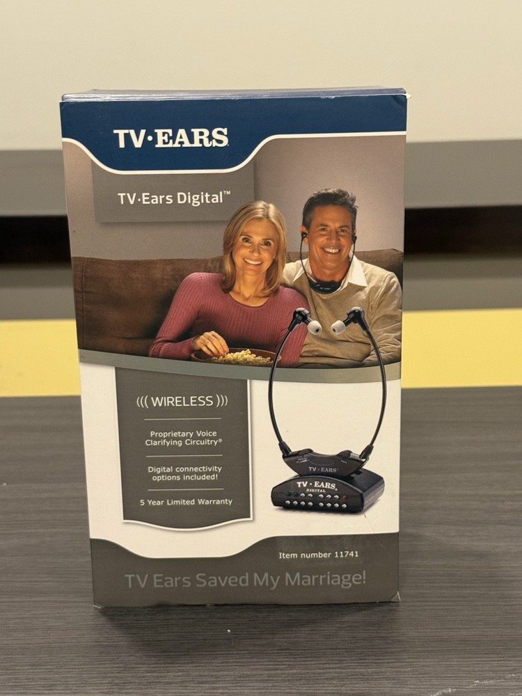 TV Ears Digital Wireless TV Listening System Headset 11741 Open Box NEW