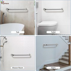 2 Pack 24 Inch Shower Grab Bar with Anti-Slip Grip, Chrome Stainless Steel Ba…